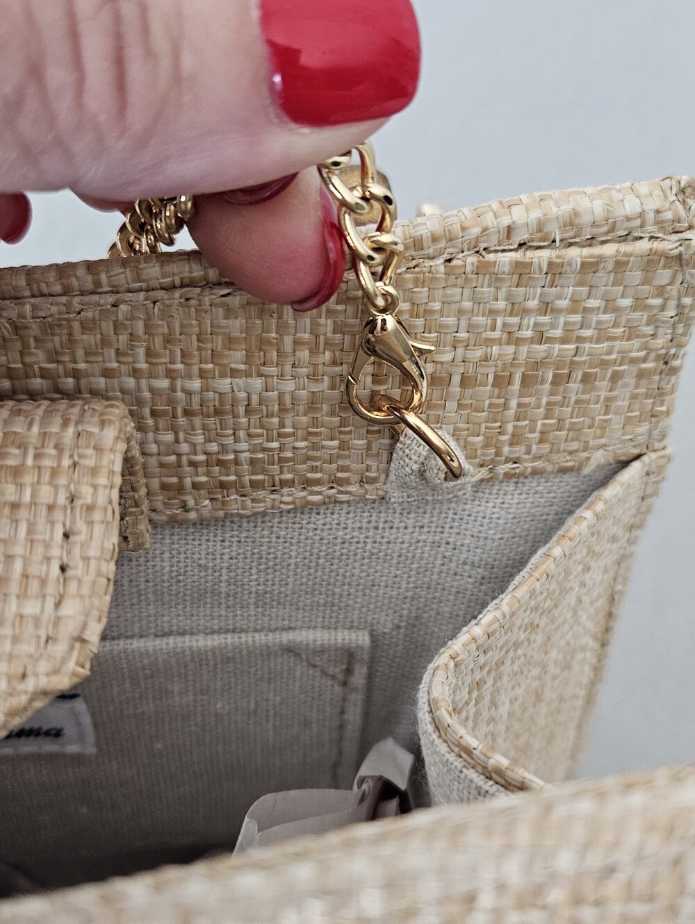Tommy Bahama Natural Woven Tote Bag NWT Bamboo Handles Coastal Resort Style - Picture 11 of 15